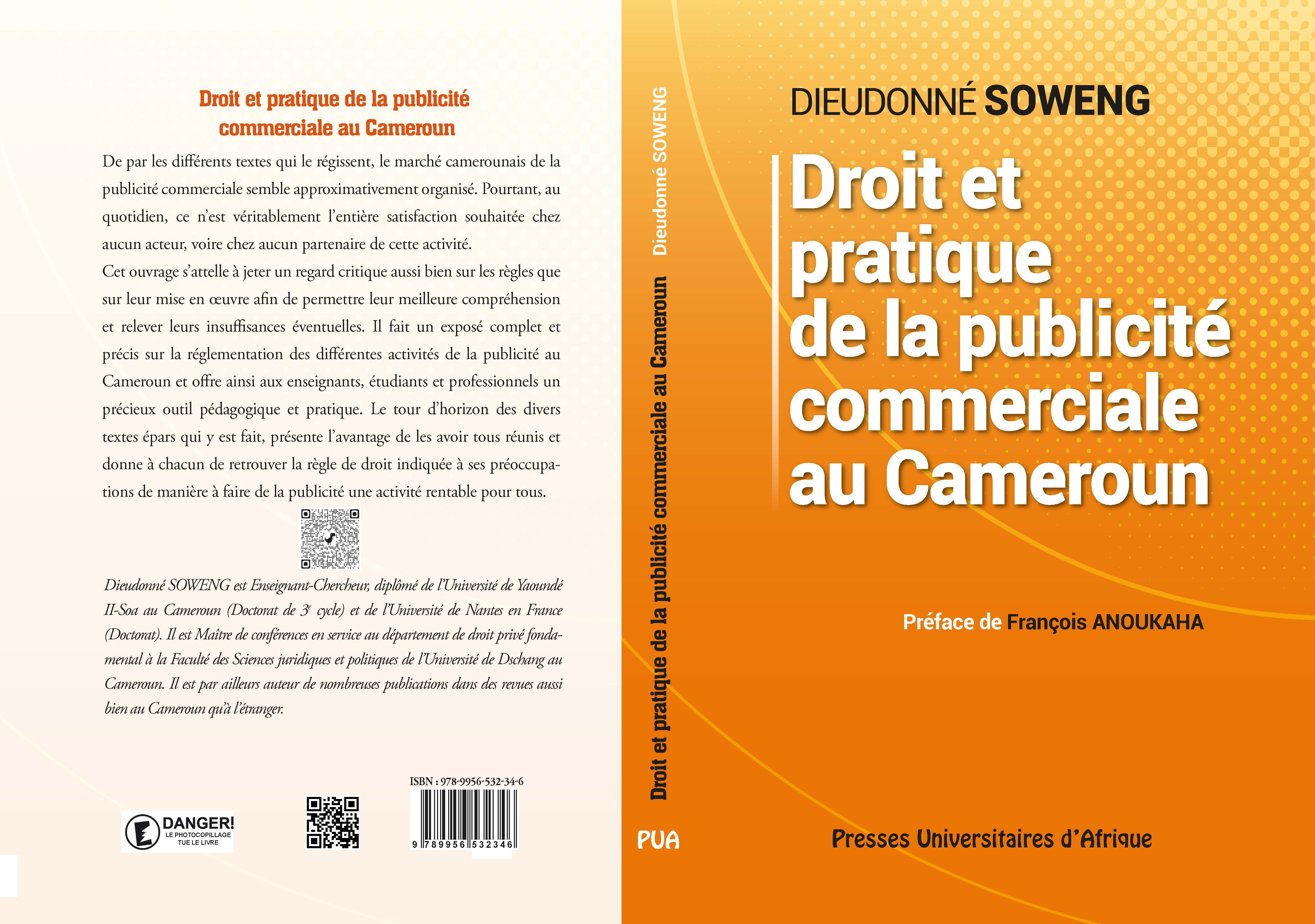 Couverture: Droit et pratique de la publicité commerciale au Cameroun